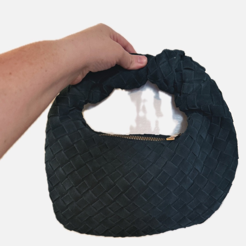 Moda Luxe Dark Teal Woven Hobo Bag